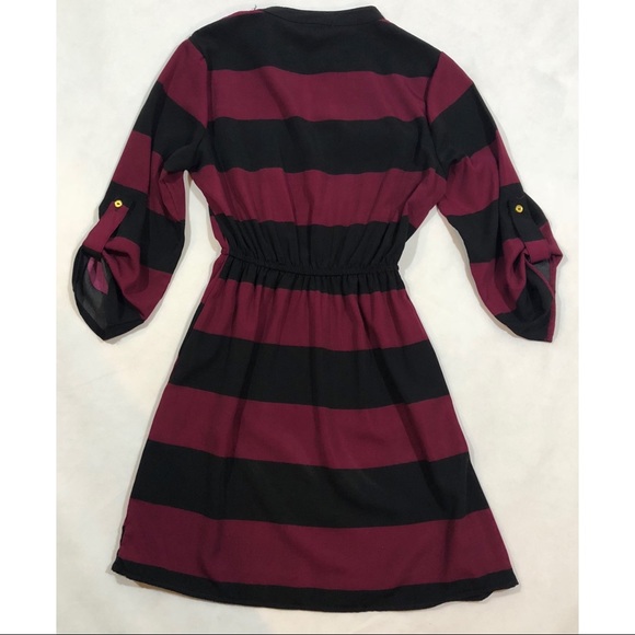 rue21 Burgundy & Black Striped Dress Size S - Picture 4 of 4